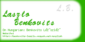 laszlo benkovits business card